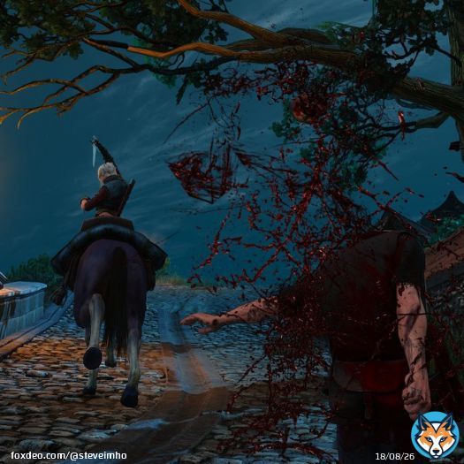 Ciri cuts down thug after thug from horseback.      #TheWitcher3WildHunt #VirtualPhotography #ThePhotoMode