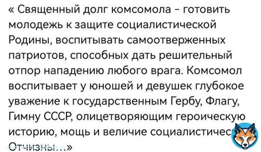 Сегодня, день рождения, Комсомола, ВЛКСМ. Один абзац из Устава.