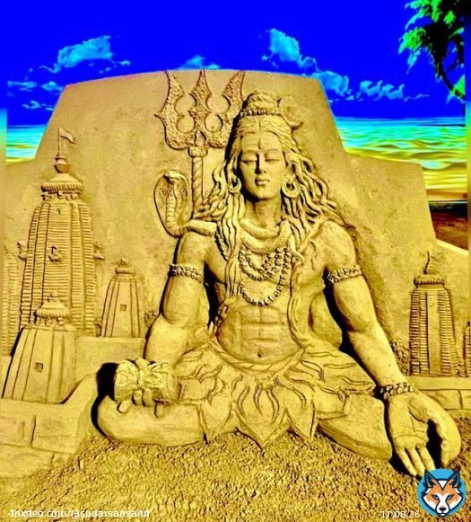 On this auspicious occasion of #MahaShivratri, may Lord Shiva's blessings shower to all. My SandArt at Bhubaneswar airport. #HappyMahaShivratri