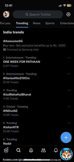 &ldquo;ONE WEEK FOR PATHAAN&rdquo; Is trending at No.1 spot in India  #Pathaan #ShahRukhKhan #YRF50 @iamsrk @yrf