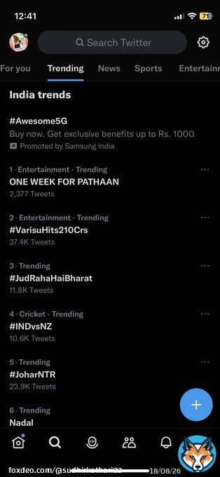 &ldquo;ONE WEEK FOR PATHAAN&rdquo; Is trending at No.1 spot in India  #Pathaan #ShahRukhKhan #YRF50 @iamsrk @yrf