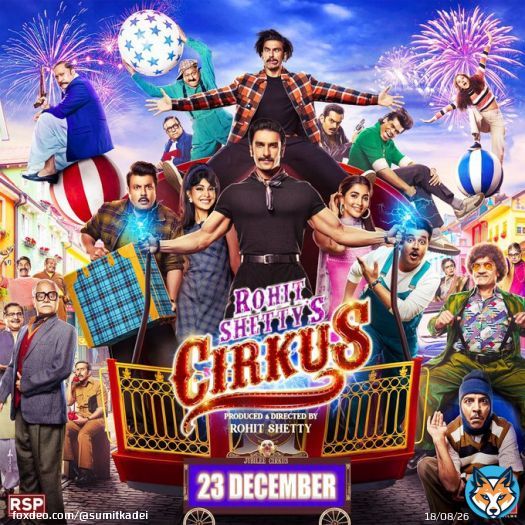 New Poster of #Cirkus starring #RanveerSingh & a BIG ENSEMBLE CAST.. #RohitShetty Directorial releasing on 23rd December on Christmas Weekend.  @RSPicturez @TSeries