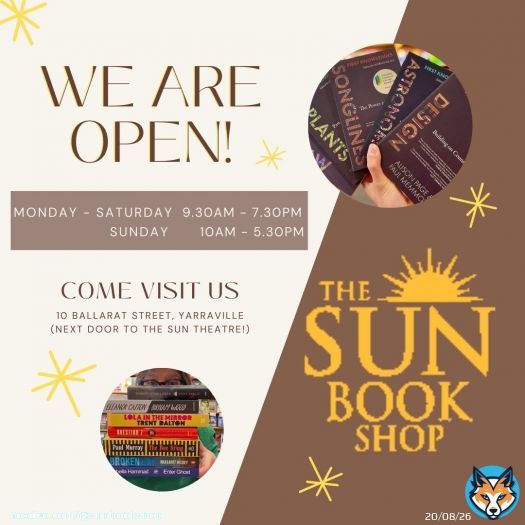 We like to keep you on your toes (new opening hours!) xoxo The Sun bookshop ------------