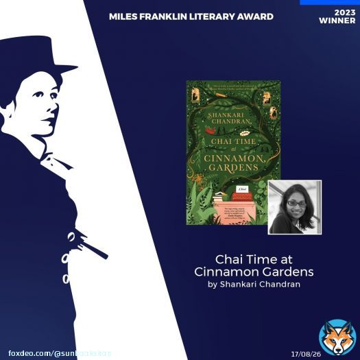 Loved this book so. Congrats.QuoteMilesFranklin@_milesfranklin·Jul 25, 2023It’s chai time! Congratulations to Shankari Chandran, winner of the 2023 #MilesFranklin for Chai Time at Cinnamon Gardens (Ultimo Press). A novel of whimsy and wit that also explores deeper, darker themes.