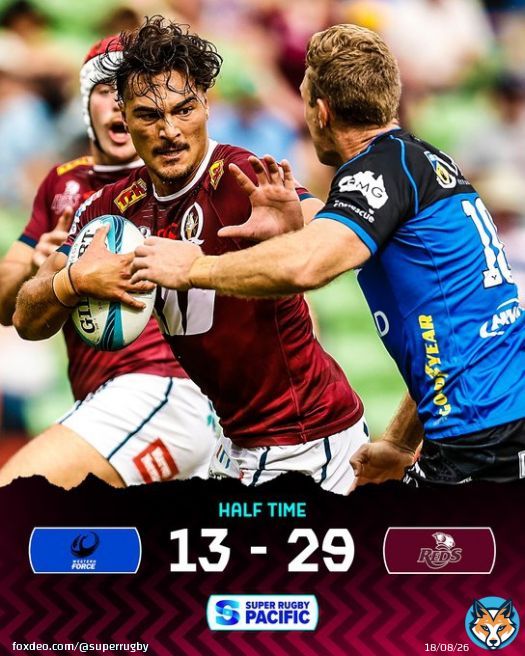 What a half that was   Plenty more action to come in the second-half!  #SuperRugbyPacific #FORvRED
