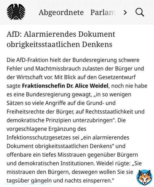 Die Bundestagsdebatte zur Bundesnotbremse vom 16. April 2021 f&uuml;hrt anschaulich vor Augen, wer Demokratie, Grundrechte, den F&ouml;deralismus und die Gerichtsbarkeit abgeschafft hat in !   Die AfD hat diese vehement verteidigt!   @AfD @Alice_Weidel #Merkel @CDU @OlafScholz @spdde