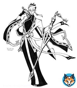 Day 05: Blade #inktober2020  Tatiana from #NoStraightRoads in a lovely outfit~ Made a couple mistakes so did a little editing magic.   #Inktober #inktober2020day5 #INK #NSR #drawtober #draw #art