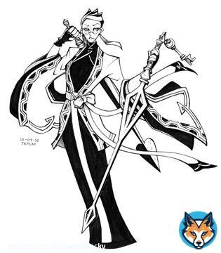 Day 05: Blade #inktober2020  Tatiana from #NoStraightRoads in a lovely outfit~ Made a couple mistakes so did a little editing magic.   #Inktober #inktober2020day5 #INK #NSR #drawtober #draw #art