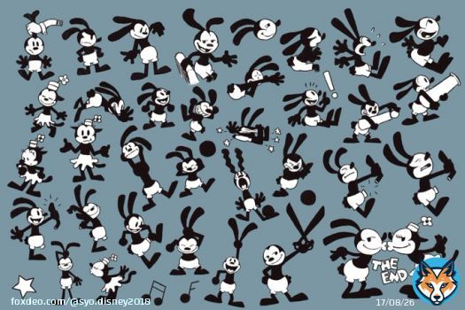 ディズニー100周年ショートムービーのオズワルドたちを愛の限りに描きました。 #Disney100