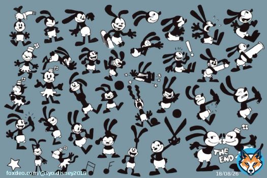 ディズニー100周年ショートムービーのオズワルドたちを愛の限りに描きました。 #Disney100