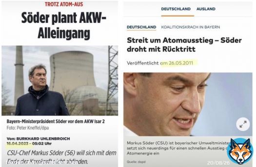 S&ouml;der wollte nach Fukushima zur&uuml;ck treten, wenn 2023 noch ein AKW in Deutschland l&auml;uft. Ein Populist der &uuml;belsten Sorte und ma&szlig;geblich verantwortlich f&uuml;r den Boykott der Energiewende.