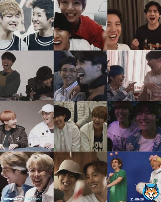 'When taehyung laughs, hyung laughs too.' - hobi