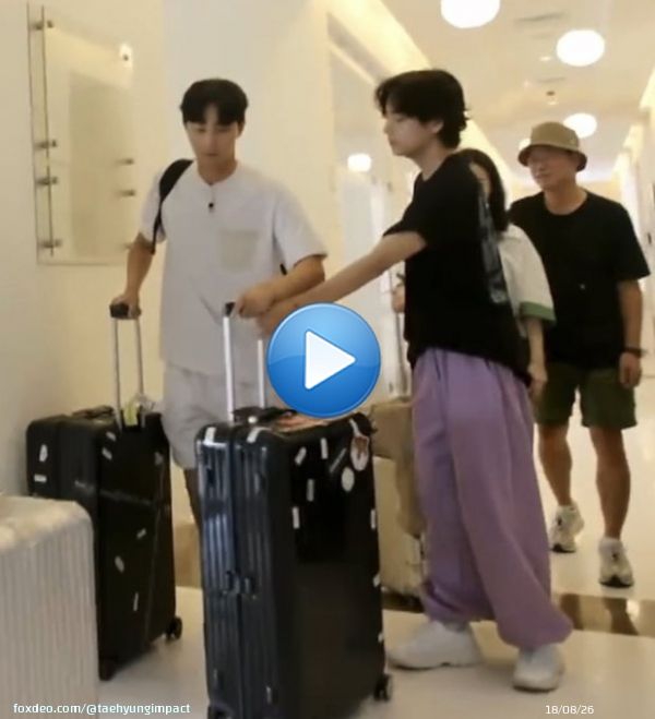 Taehyung tried to help seojoon take his luggages to their car since he brought two luggages and tae thought he might needs help but he&rsquo;s said it&rsquo;s okay  tae is so precious, he wanted to help his hyung.