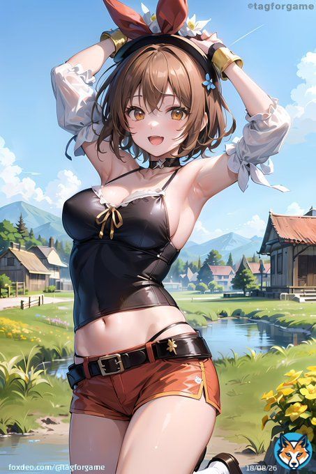 おはようございます～ 黒も似合うライザさん\u266a 3発売まであと1週間！（Steamで買ったので1日遅れますが&hellip;） #ライザのアトリエ #AIイラスト #AI術師さんと繋がりたい #AIイラスト好きさんと繋がりたい
