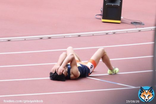 セイコーゴールデングランプリ 13.73(+0.1)でした ゴール後めまいで立つことができなくなってしまい、高山さんを始めとするスタッフの方々に助けていただきありがとうございます。  レースでのケガ等はないので次の関東インカレに向けてまた頑張っていきたいと思います！ #セイコーGGP