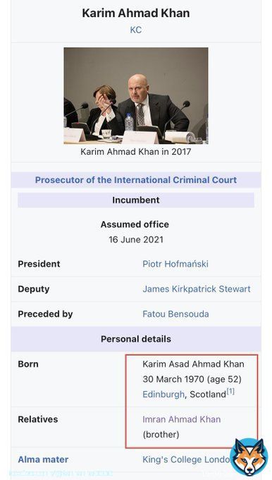 ICC（国際刑事裁判所）のカリム・カーン プーチン大統領に対して 「子供を強制的に移送した」として逮捕状を発行  &darr;  兄弟のイムラン・アフマド・カーン 「15歳の子供」に手を出して議員辞職した小児性愛野郎だった