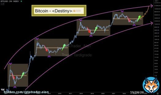 This chart demonstrates the destiny of #Bitcoin.  In some time, $BTC forms a huge resistance, which will be broken through and the next stop is another ATH.  #BTC #Crypto