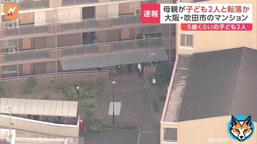 【速報】マンションから5歳くらいの子ども2人が転落　母親とみられる女性がその後飛び降り　3人意識不明　大阪・吹田市