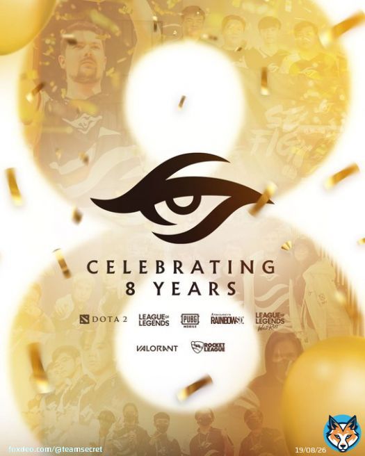 On this day 8 years ago, Team Secret was established.   From a simple Dota 2 team to a multi-faceted organisation active in seven different games with headquarters across the entire world   Through thick and thin, thank you for 8 years of support