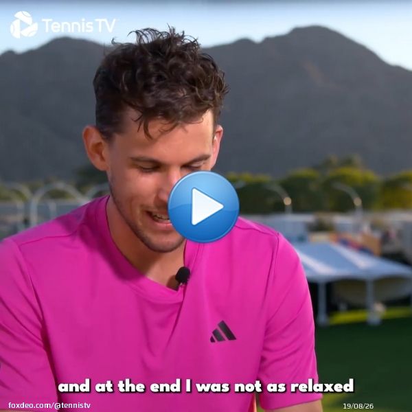 Indian Wells, California  March 2019  Thiem vs Federer  As he returns to #TennisParadise, we asked @ThiemDomi to relive one of the greatest moments of his career...