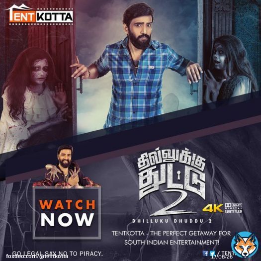 Watch Now on #Tentkotta: Santhanam's superhit horror comedy #DhillukuDhuddu2.  #GoLegal #SayNoToPiracy