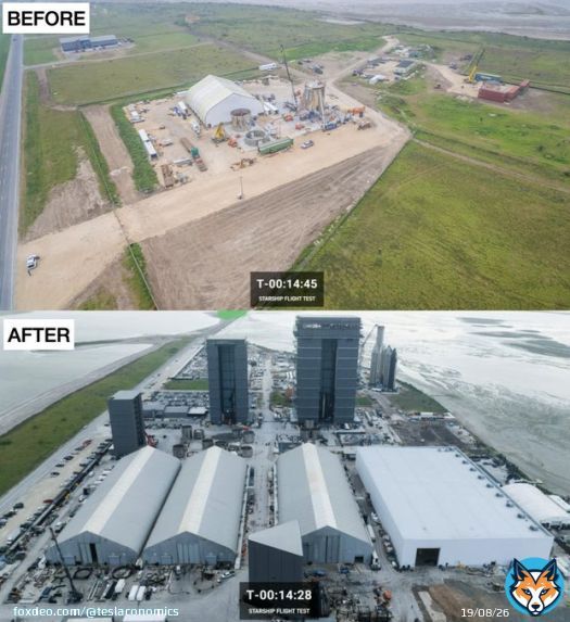 This is a before & after of how SpaceX Starbase production line has changed. @elonmusk #SpaceX