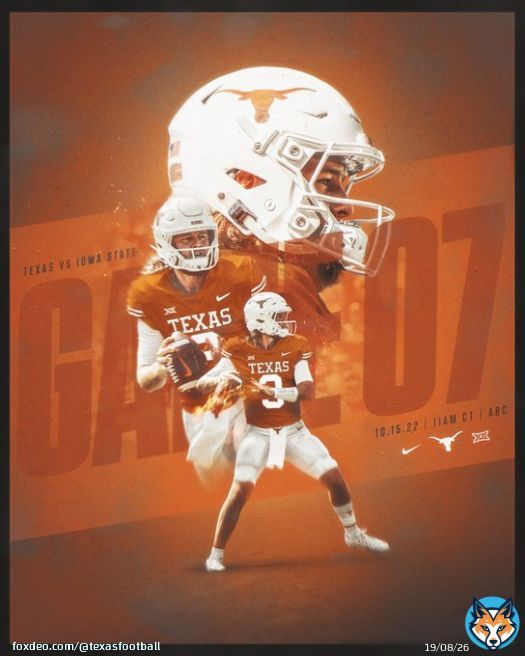Back in DKR    Texas vs. Iowa State  Saturday, Oct. 15 | 11 AM CT DKR-Texas Memorial Stadium   ABC
