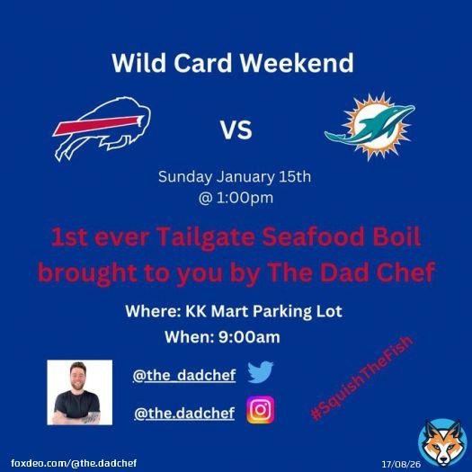 Shoutout to Kenmore Fish Market & Moriarity Meats - All are welcome! Go Bills #BillsMafia #NFLPlayoffs #NFL #BuffaloBills #GoBills #SquishTheFish #DadChef