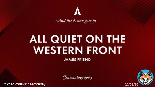 The Oscar for Best Cinematography goes to James Friend for his work on 'All Quiet on the Western Front' @allquietmovie #Oscars95
