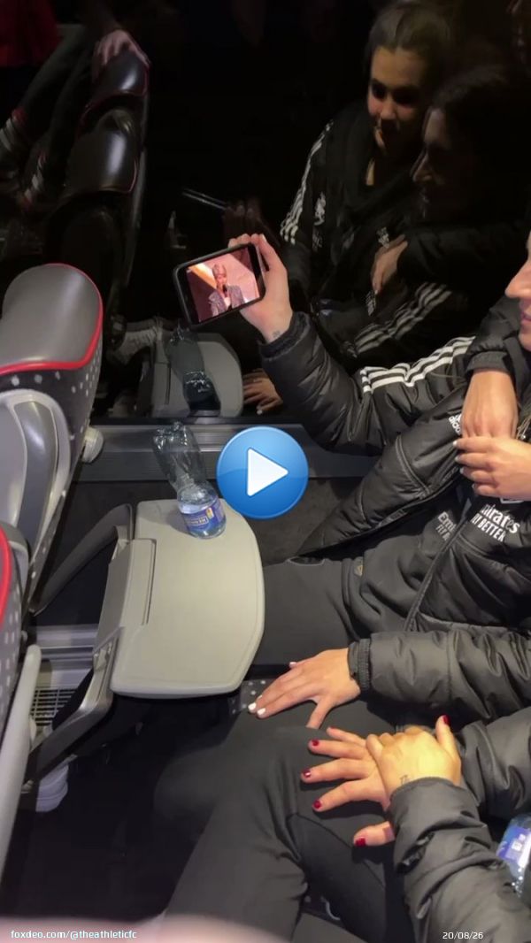 The Arsenal players, on their way back from their game against Zurich, tune in to find out that Beth Mead has won #BBCSPOTY...   @jbeattie91