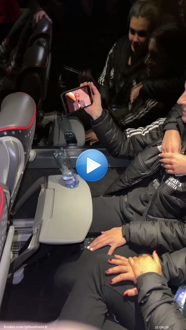 The Arsenal players, on their way back from their game against Zurich, tune in to find out that Beth Mead has won #BBCSPOTY...   @jbeattie91