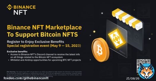 Binance NFT x Bitcoin Ordinals    Bitcoin NFTs are soon coming to our marketplace, offering more opportunities for collectors and creators in our multi-chain ecosystem.  Here's everything you need to know