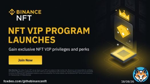 Binance NFT Launches NFT VIP Program  Join to enjoy exclusive benefits:  Lower trading fees on Binance NFT Marketplace Binance VIP Privileges: Reduced Spot and Futures trading fees, key account coverage services, invitations to Binance events, and more.  Learn more:&hellip;