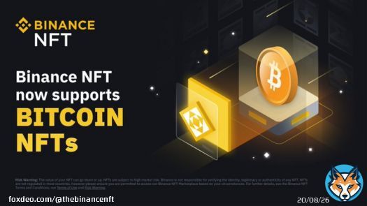 We are excited to announce the support of #Bitcoin NFTs on the Binance NFT Marketplace.  As the earliest and most famous blockchain, Bitcoin holds a special place in the hearts of many.  Head over to our marketplace now to grab your first Bitcoin NFT