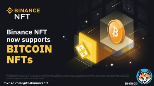 We are excited to announce the support of #Bitcoin NFTs on the Binance NFT Marketplace.  As the earliest and most famous blockchain, Bitcoin holds a special place in the hearts of many.  Head over to our marketplace now to grab your first Bitcoin NFT
