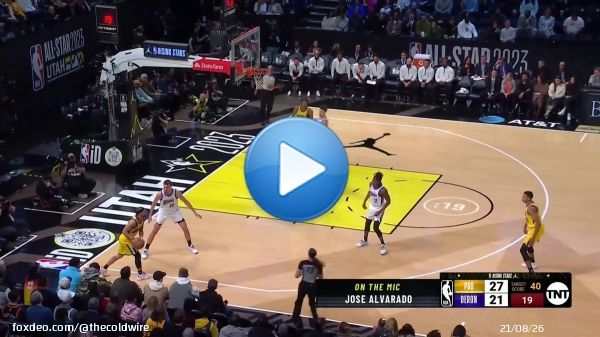 This play from Andrew Nembhard  Jose Alvarado #JordanRisingStars | #NBAAllStar