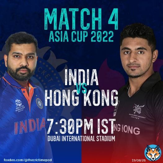 MATCHDAY!    India vs Hong Kong  Asia Cup  Dubai Stadium, Dubai  19:30 IST  #AsiaCup2022 | #AsiaCup | #INDvHKG   Score Predictions?