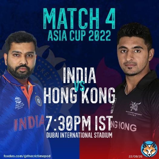 MATCHDAY!    India vs Hong Kong  Asia Cup  Dubai Stadium, Dubai  19:30 IST  #AsiaCup2022 | #AsiaCup | #INDvHKG   Score Predictions?
