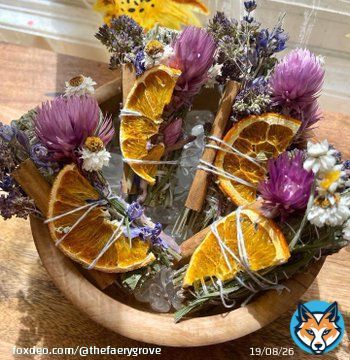 X8 Faery Wands have just been added to the shop   Handcrafted and blended with Mugwort, English Lavender, Strawflower, Mini Daisies, Purple Oregano, Orchids, Cinnamon Stick & Orange. All of which accent this wand beautifully leaving you with an instant sense of well being.