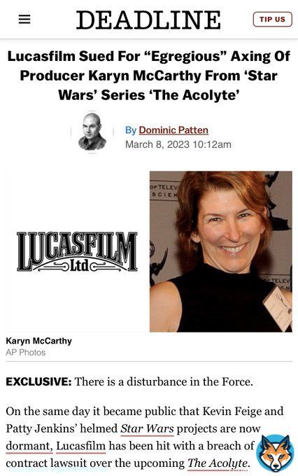 Lucasfilm getting sued was not on my 2023 bingo card&hellip;