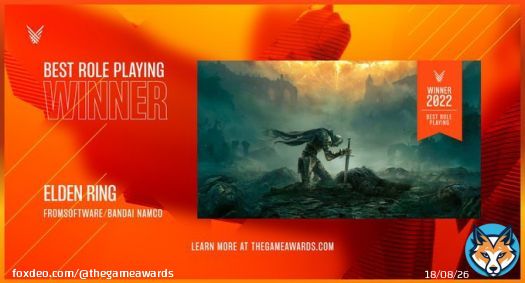 Bravo Bravo!  Big rounds of applause for @eldenring, they just won Best Role Playing Game! @fromsoftware_pr #TheGameAwards
