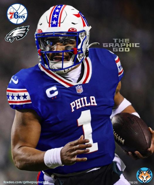 Thoughts on this Sixers x Eagles uniform mashup?  - #Sixers #76ers #Eagles #NBA #NFL
