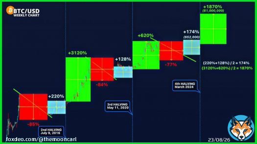 CHART: #Bitcoin 4 Year Cycles.