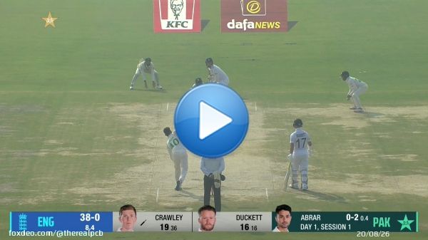 What a ball to get your first Test wicket!   Immediate impact by Abrar Ahmed   #PAKvENG | #UKSePK