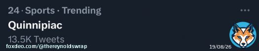 #HappeningNow  &ldquo;Quinnipiac&rdquo; is #24 trending on Twitter this morning.   This comes after Quinnipiac Men&rsquo;s Ice Hockey team won their first NCAA national championship in school history last night - @Q30News