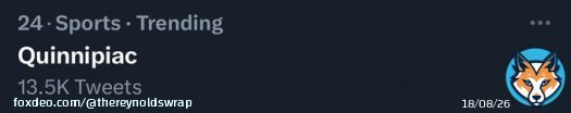 #HappeningNow  &ldquo;Quinnipiac&rdquo; is #24 trending on Twitter this morning.   This comes after Quinnipiac Men&rsquo;s Ice Hockey team won their first NCAA national championship in school history last night - @Q30News