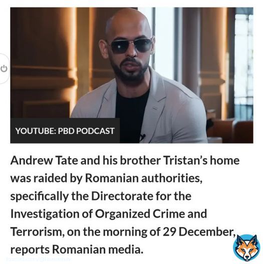 BREAKING: Andrew Tate has just been raided by Romanian anti terrorism authorities. This is not related to Greta Thunberg nuking him into orbit online.