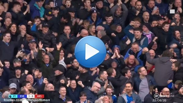 Listen to that Goodison Park roar at full-time!    @btsportfootball | @EvertonBlueArmy