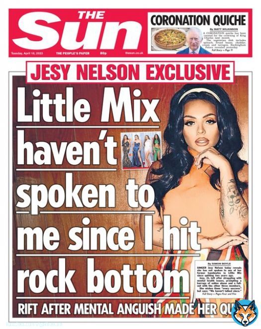 On today's front page: Jesy Nelson breaks silence on feud with Little Mix bandmates and admits &lsquo;we haven&rsquo;t spoken in over two years&rsquo;