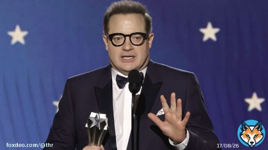 Brendan Fraser shared a powerful message while holding back tears as he accepted the award for best actor for #TheWhale at the 2023 Critics Choice Awards